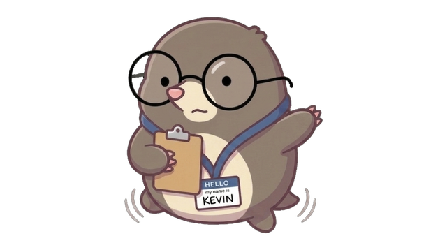 Kevin, hopping with joy